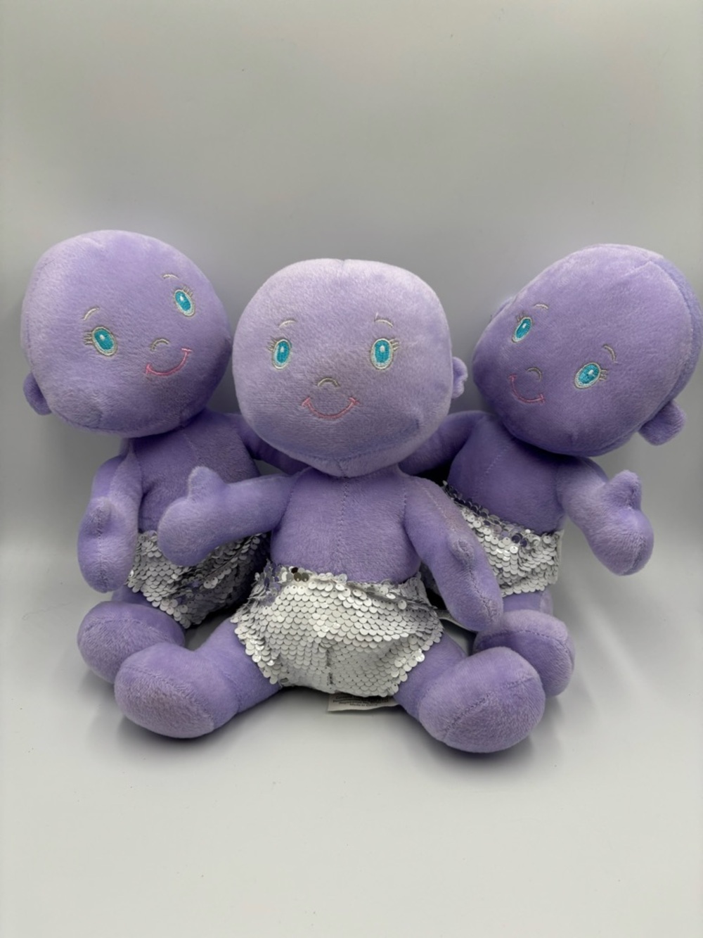 Krewe Of IRIS 2022 Large King Cake Plush Baby TRIPLETS Purple W Silver Diaper